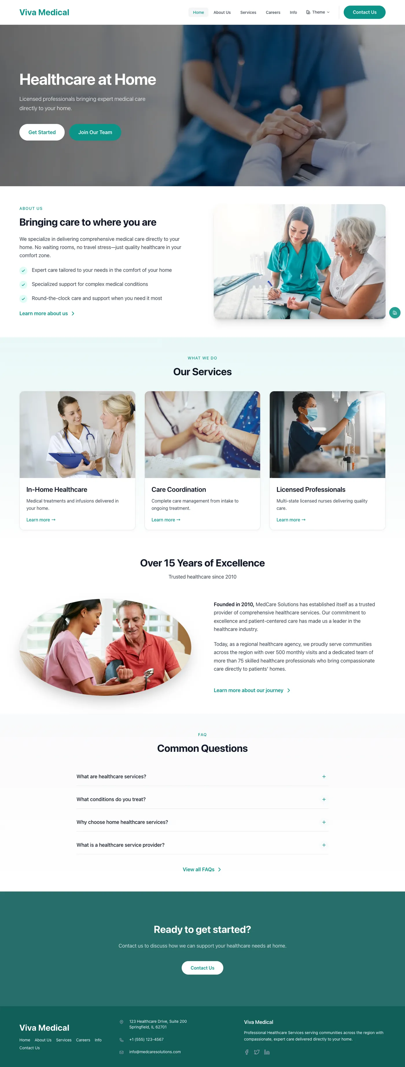 A calm, reassuring homepage for a medical practice.